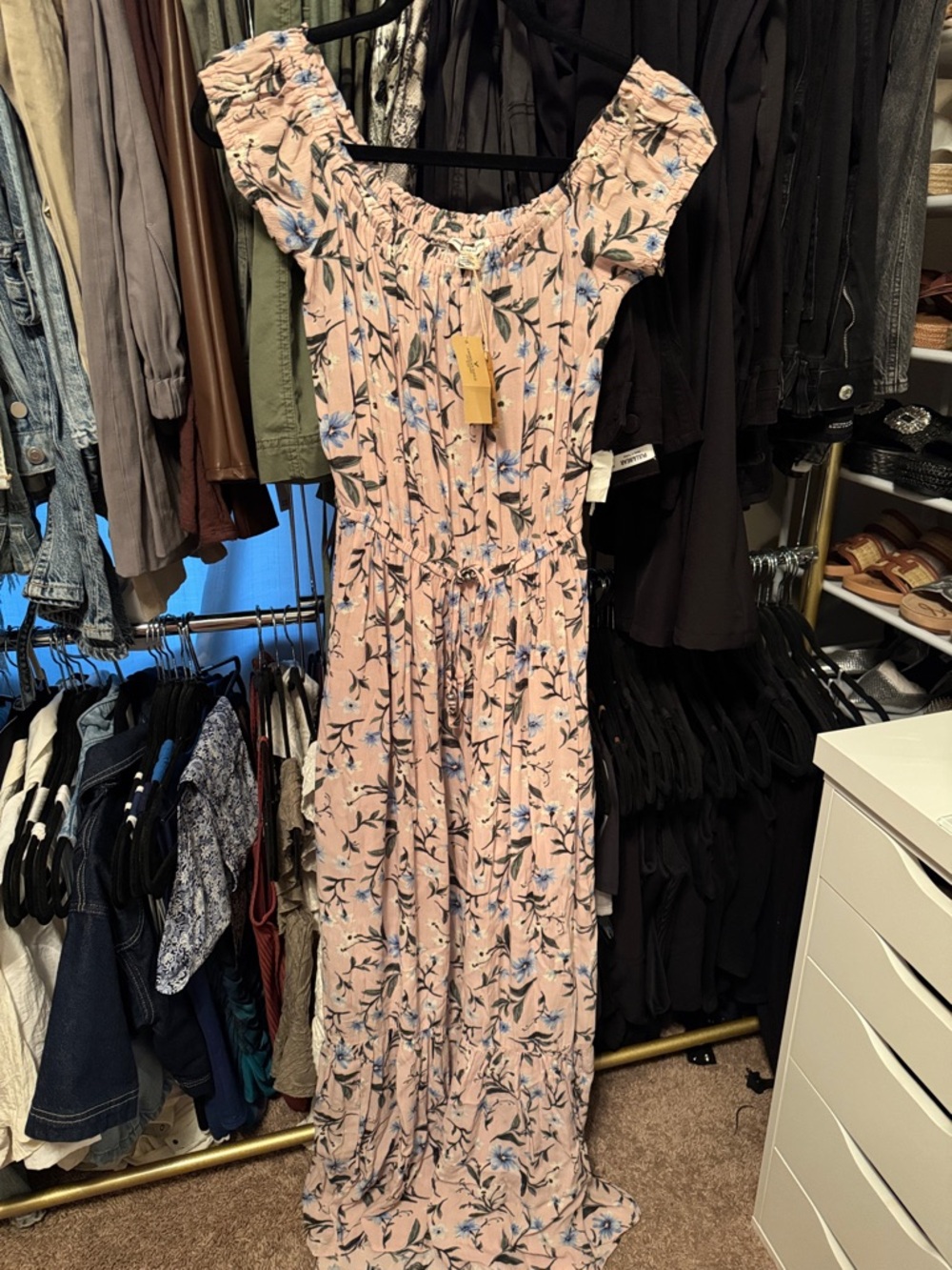 American Eagle Outfitters Blush Pink Floral Maxi Dress